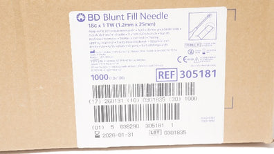 BD 305181 Blunt Fill 1 - Case of 1000